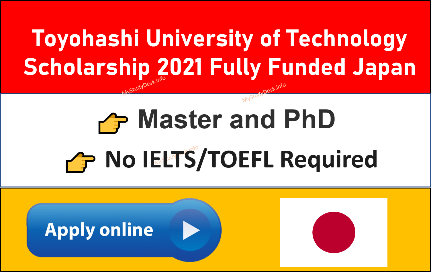 Toyohashi University of Technology Scholarship 2021 Fully Funded Japan